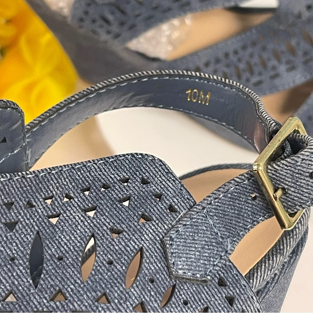 💙WASHED DENIM WEDGES